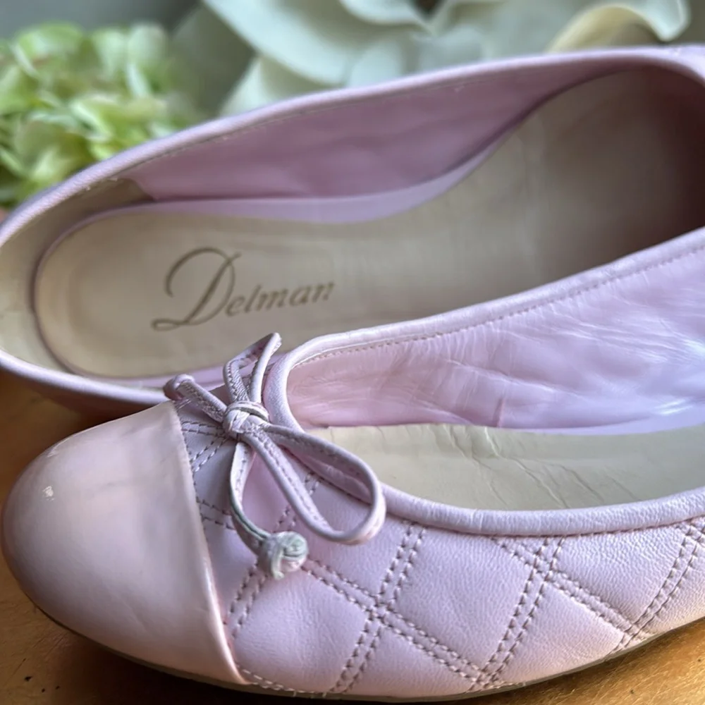 Delman Willa Quilted Ballet Flat in Pink Leather - Picture 8 of 16